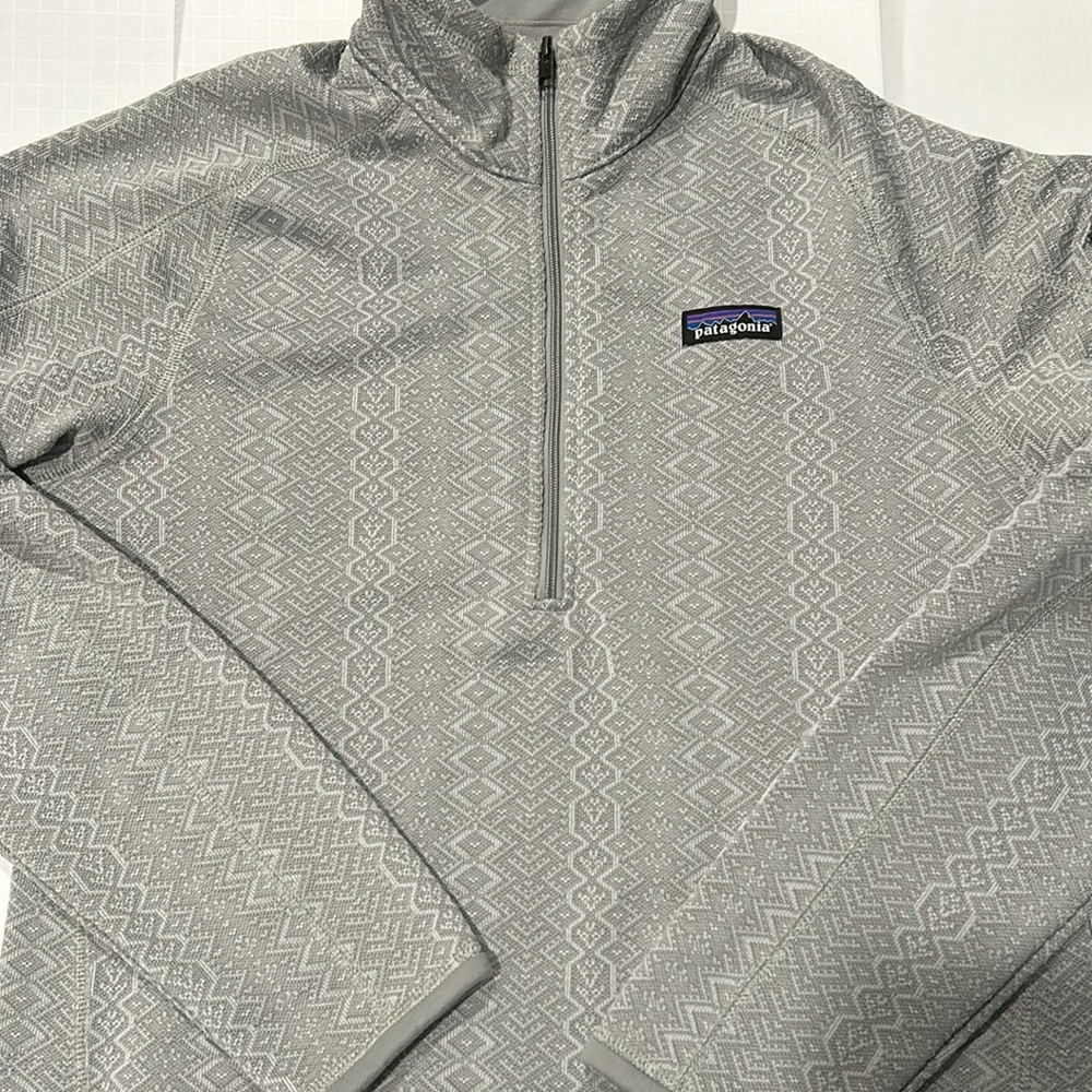 PATAGONIA Women's Better Sweater 1/4-Zip Fleece Frozen Jacquard Gray Size Medium - Picture 11 of 11